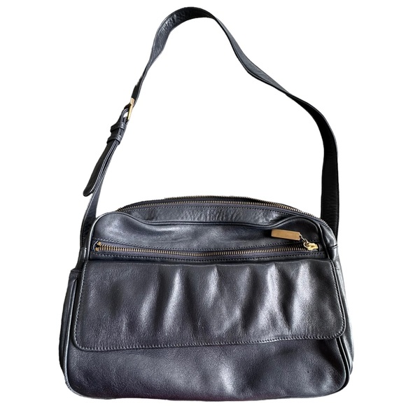 Ralph Lauren Navy Blue Leather Shoulder/Crossbody Purse - Picture 1 of 14